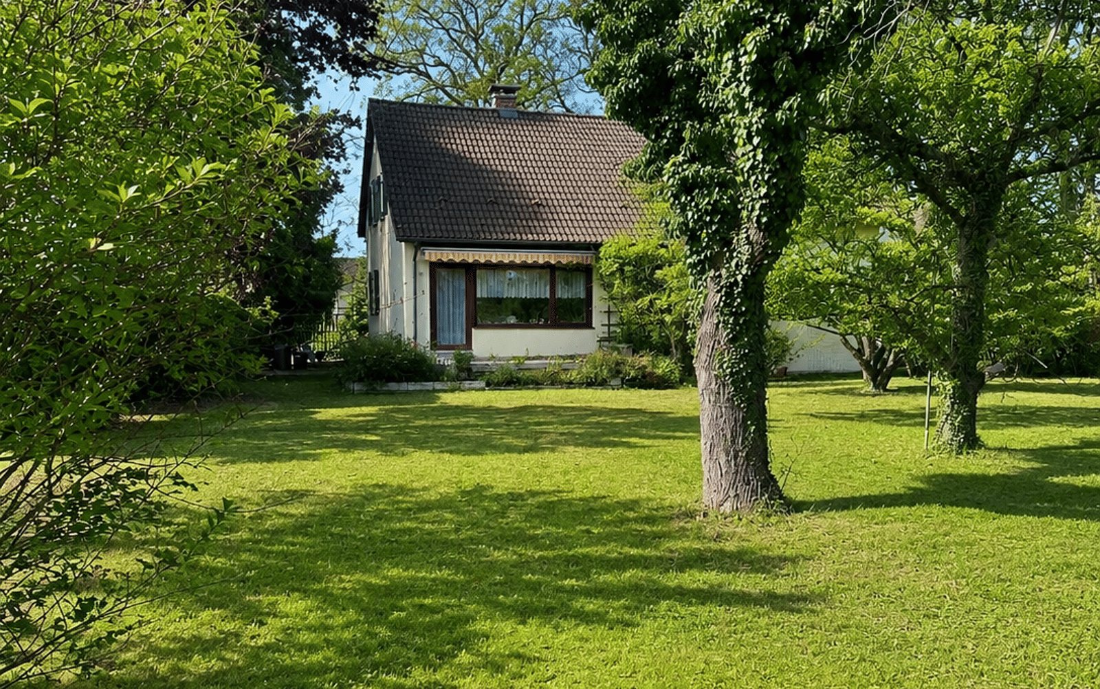Gartenansicht des Baugrundstücks in Gräfelfing